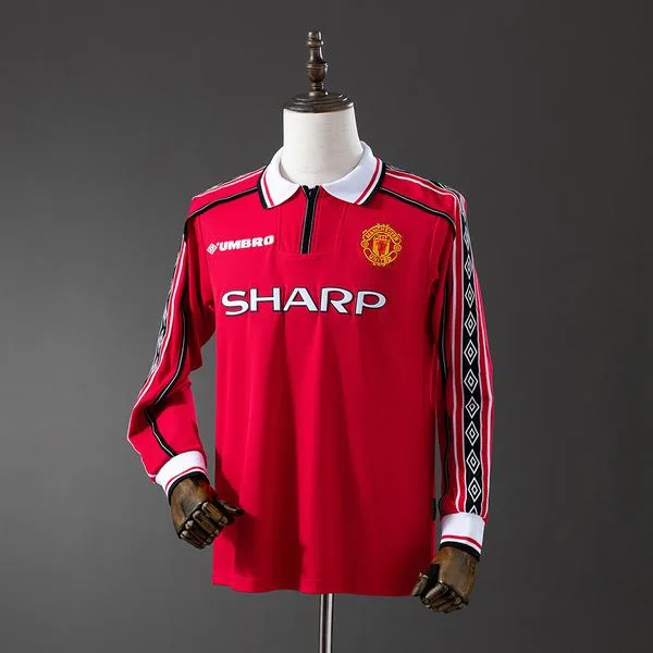 Camiseta de fútbol Manchester United 1998/99 LOCAL MANGA LARGA VERSION FAN